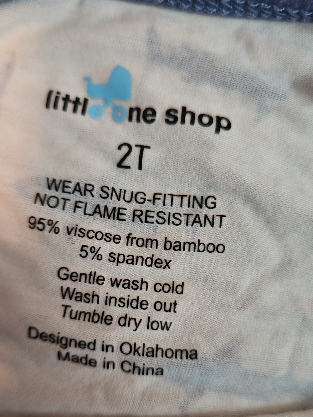 Little One Shop 2T Bamboo Shark Short Pajama Set Blue Sharks - Picture 3 of 3